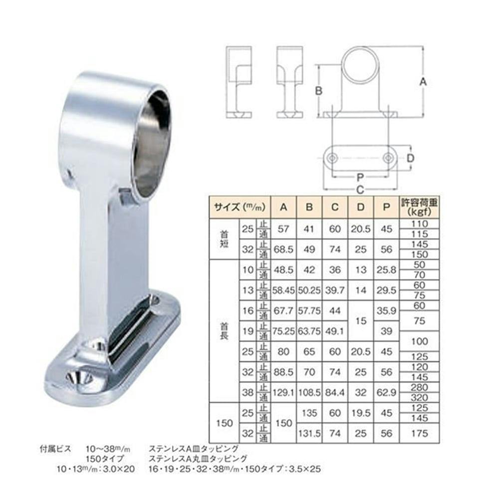 F型ブラケット 止 32mm ステンレス・鉄パイプ F型ブラケット 止 32mm ステンレス・鉄パイプ