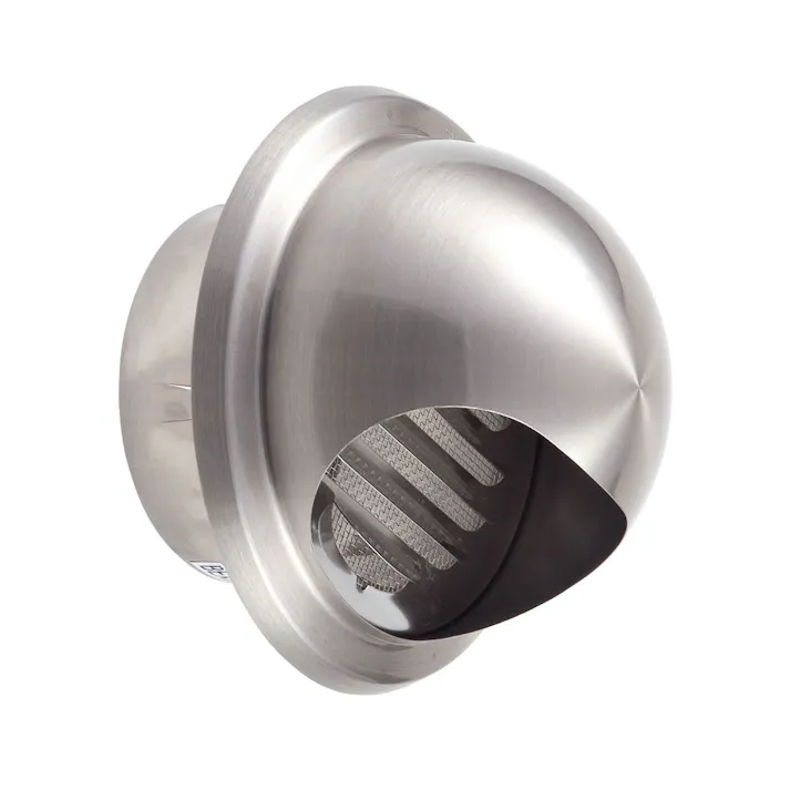 ステンレス丸型フード付ガラリ φ150 HL アミ無 WFGN-150-HL