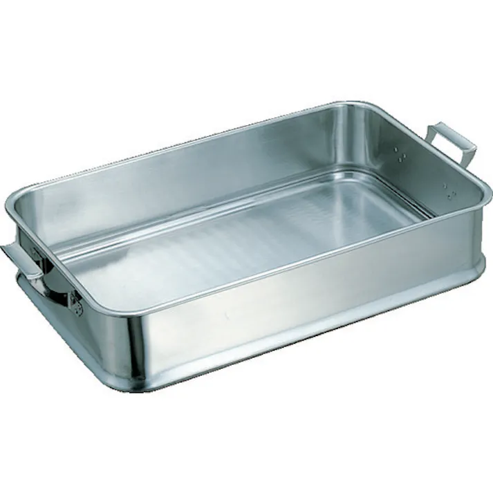 【CAINZ-DASH】スギコ産業 18-8給食バット 手付 610×385×130 KB-901【別送品】