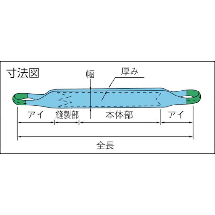 【CAINZ-DASH】田村総業 ベルトスリング　Ｐタイプ　３Ｅ　２５×２．０ PE0250200【別送品】