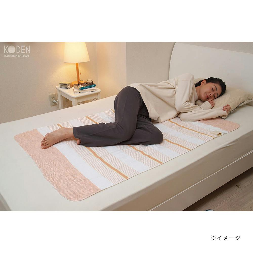 電気毛布 敷き 130×80cm オレンジ/ボーダー柄 VWS401H-DB | 空調
