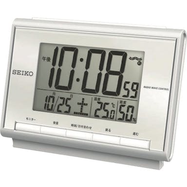 【CAINZ-DASH】セイコータイムクリエーション 温湿度付き電波時計 SQ698S【別送品】
