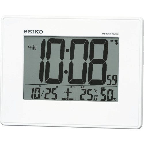 【CAINZ-DASH】セイコータイムクリエーション 温湿度計付き掛置兼用電波時計【別送品】