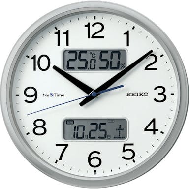【CAINZ-DASH】セイコータイムクリエーション 電波掛時計　”セイコーネクスタイム　ＺＳ２５１Ｓ”　（ハイブリッド電波時計） ZS251S【別送品】
