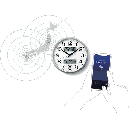 【CAINZ-DASH】電波掛時計　”セイコーネクスタイム　ＺＳ２５１Ｓ”　（ハイブリッド電波時計）【別送品】