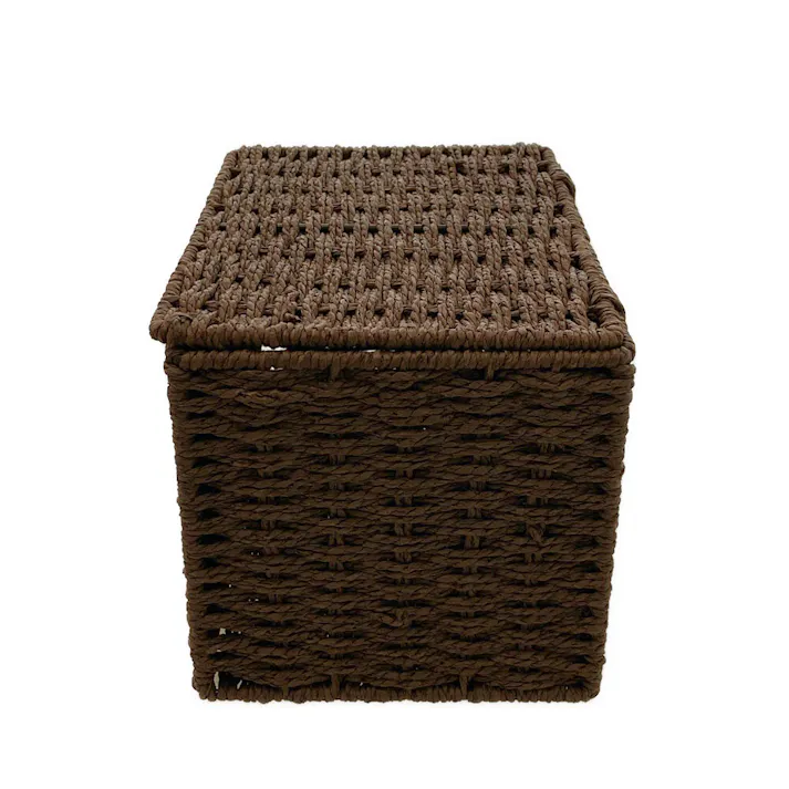 ペーパーフタ付ボックス ハーフ ブラウン