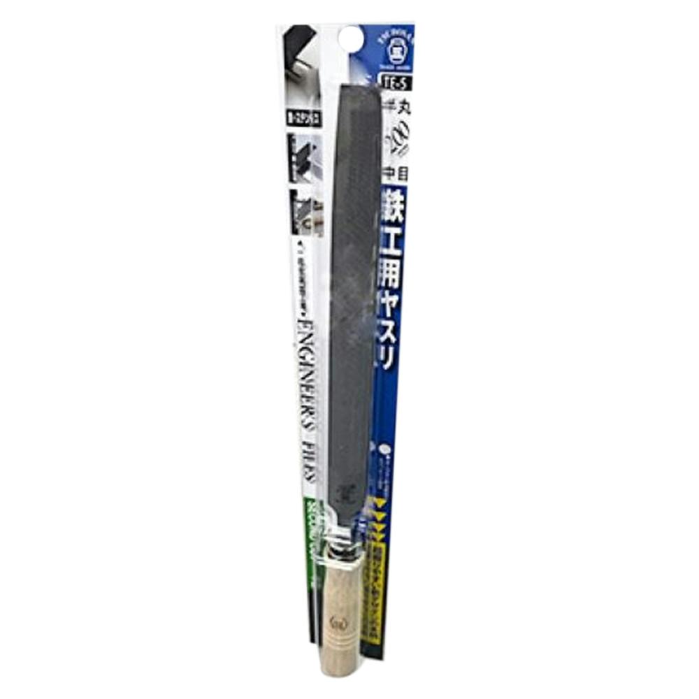 ツボサン 鉄工用ヤスリ 木柄付き 半丸 中目 木柄付 BP入り 200mm TE-5 ヤスリ ツボサン 鉄工用ヤスリ 木柄付き 半丸 中目 木柄付 BP入り 200mm TE-5 ヤスリ
