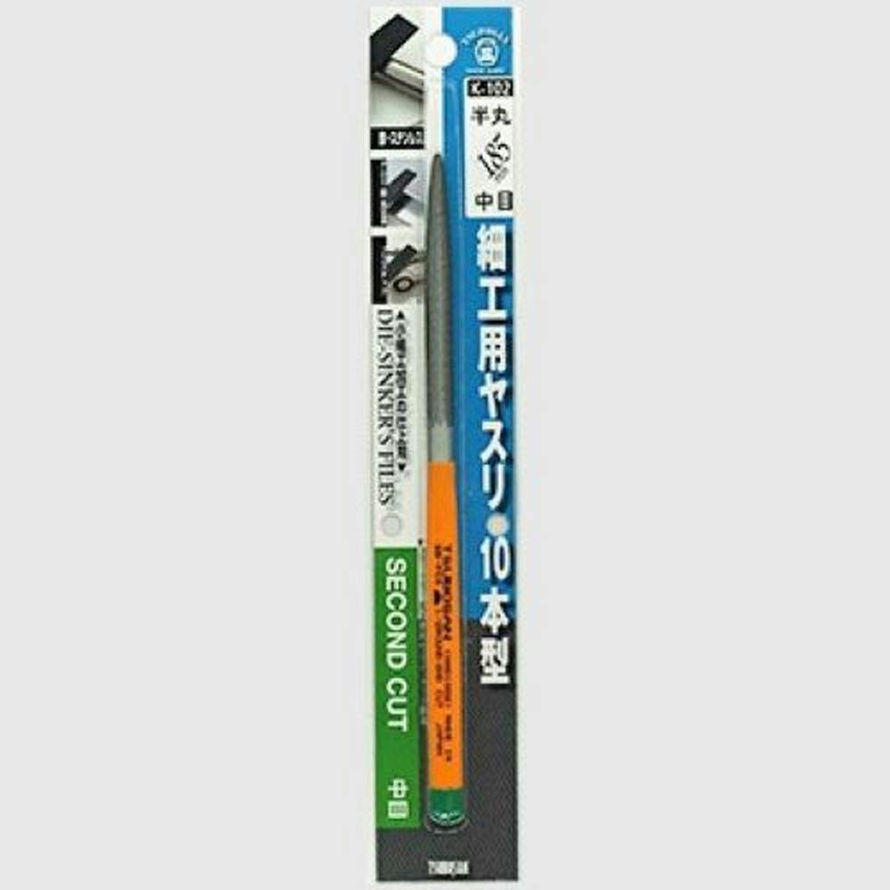 ツボサン 細工用ヤスリ半 丸 10型 中目 ヤスリ ツボサン 細工用ヤスリ半 丸 10型 中目 ヤスリ