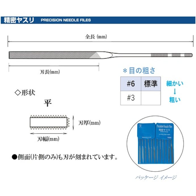 【CAINZ-DASH】ツボサン 精密ヤスリ　５本組　平 HI00556T【別送品】