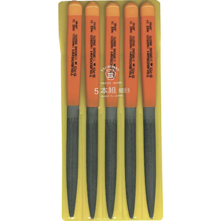 【CAINZ-DASH】ツボサン 組ヤスリ 5本組 半丸 細目 HA005-03【別送品】