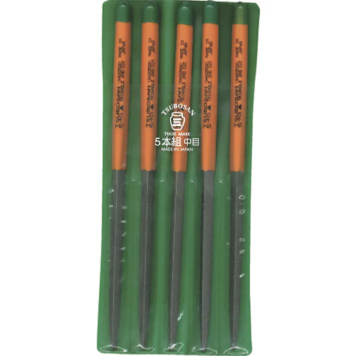 【CAINZ-DASH】ツボサン 組ヤスリ 5本組 三角 中目 SA005-02【別送品】