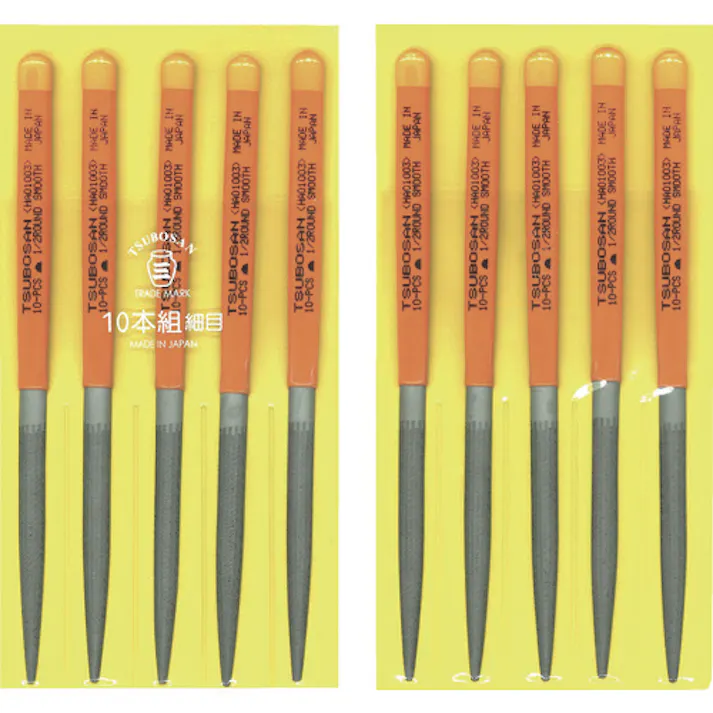 【CAINZ-DASH】ツボサン 組ヤスリ 10本組 半丸 細目 HA010-03【別送品】