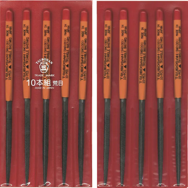 【CAINZ-DASH】ツボサン 組ヤスリ 10本組 三角 荒目 SA010-01【別送品】