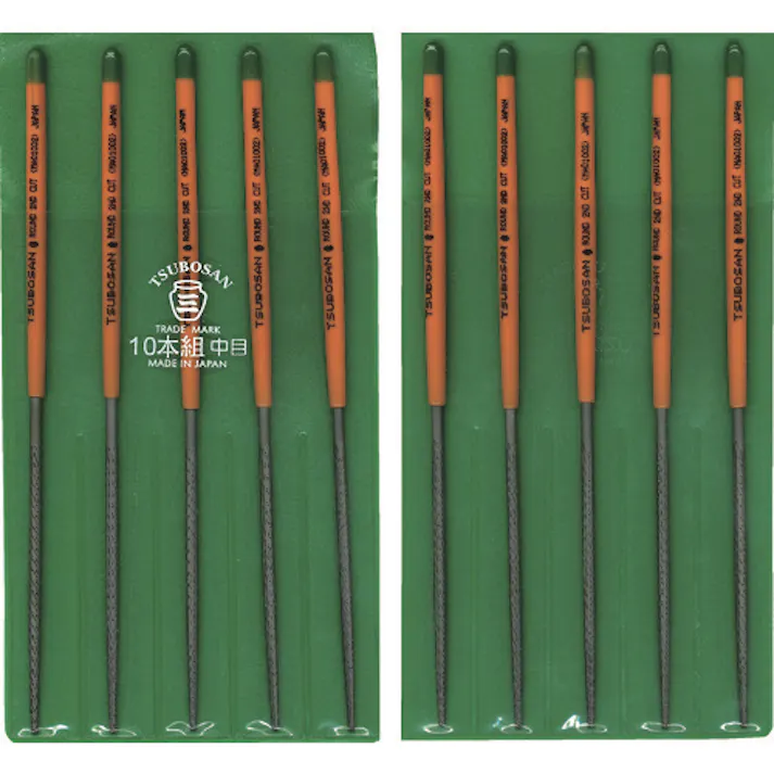 【CAINZ-DASH】ツボサン 組ヤスリ 10本組 丸 中目 MA010-02【別送品】