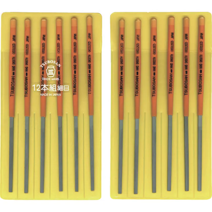 【CAINZ-DASH】ツボサン 組ヤスリ 12本組 平 細目 HI012-03【別送品】
