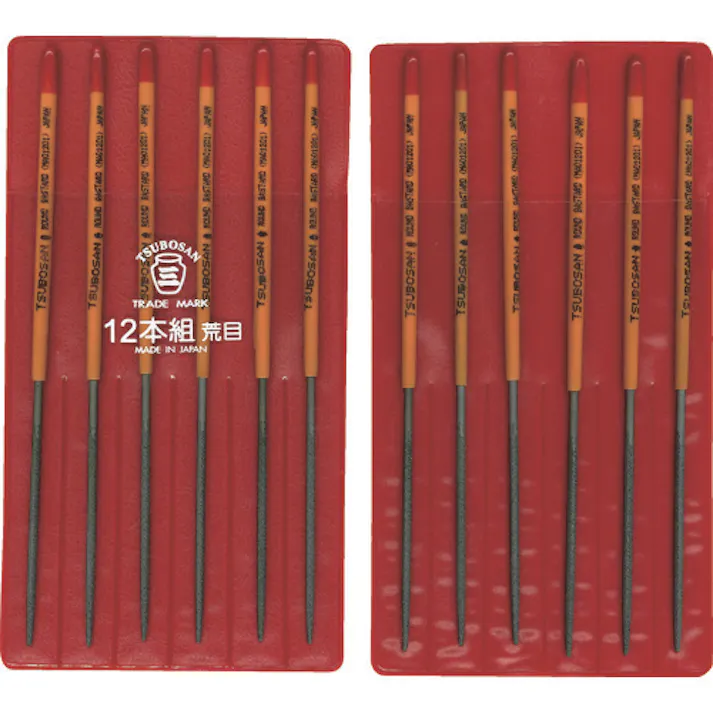 【CAINZ-DASH】ツボサン 組ヤスリ 12本組 丸 荒目 MA012-01【別送品】