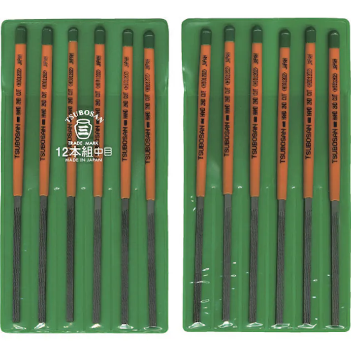 【CAINZ-DASH】ツボサン 組ヤスリ 12本組 平 中目 HI012-02【別送品】