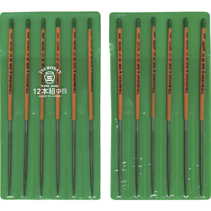 【CAINZ-DASH】ツボサン 組ヤスリ 12本組 丸 中目 MA012-02【別送品】