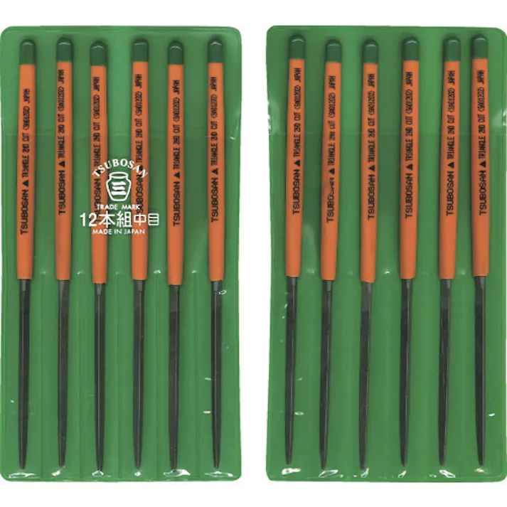 【CAINZ-DASH】ツボサン 組ヤスリ 12本組 三角 中目 SA012-02【別送品】