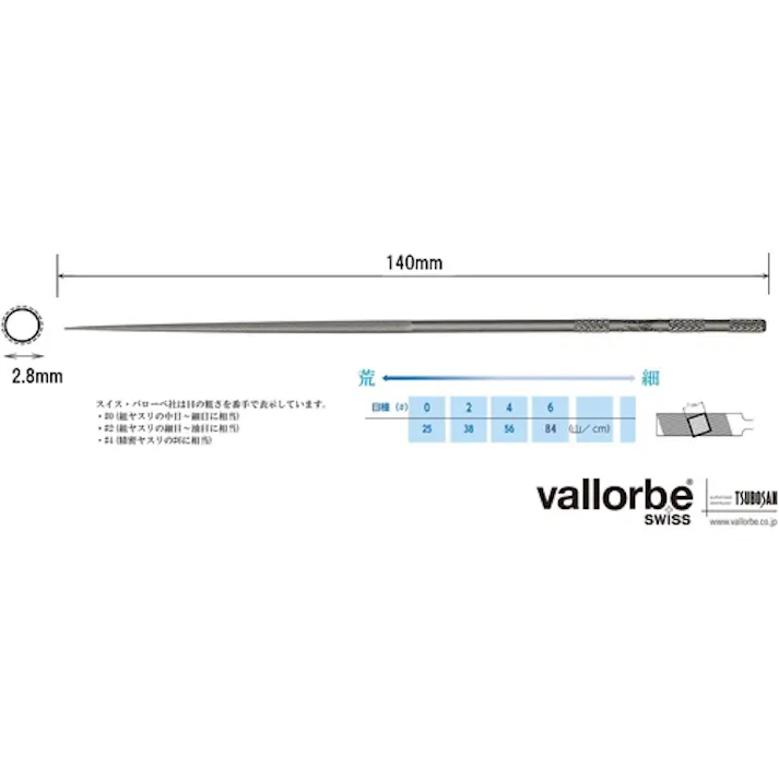 【CAINZ-DASH】バローベ社 ニードルヤスリ 丸 140mm #0 LA2410-140-0【別送品】