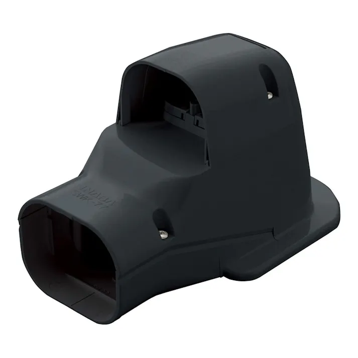 因幡電工 スリムダクトSD ウォールコーナー 換気エアコン用 壁面取り出し用 ブラック SWK-77N-K