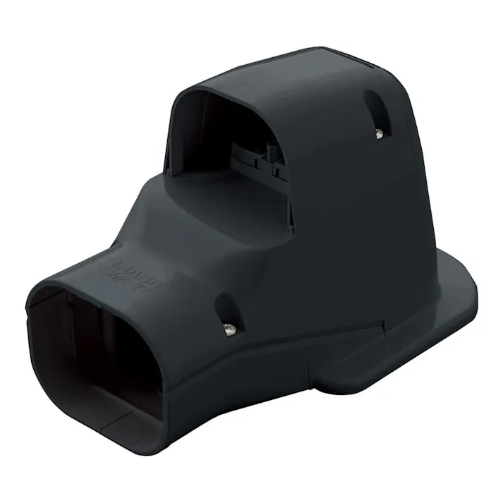 因幡電工 スリムダクトSD ウォールコーナー 換気エアコン用 壁面取り出し用 ブラック SWK-77N-K