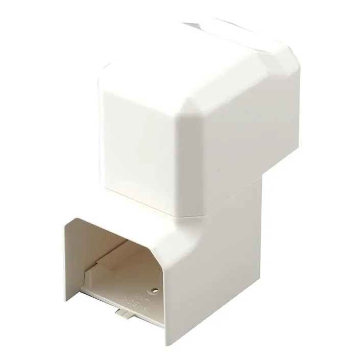 因幡電工 スリムダクトMD 立面スライドコーナー 段差継手 ネオホワイト MCS-85