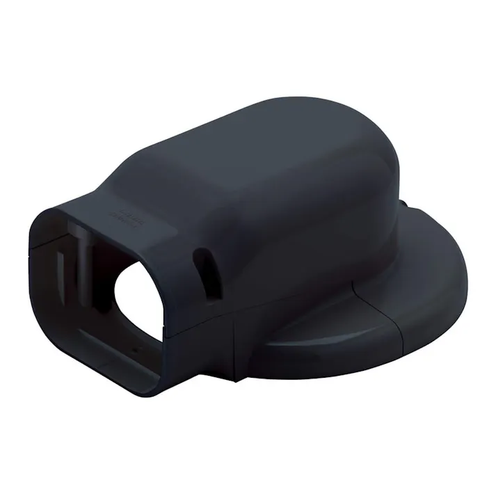 因幡電工 スリムダクトLD ウォールコーナー エアコンキャップ用 壁面取り出し ブラック LDWM-90-K