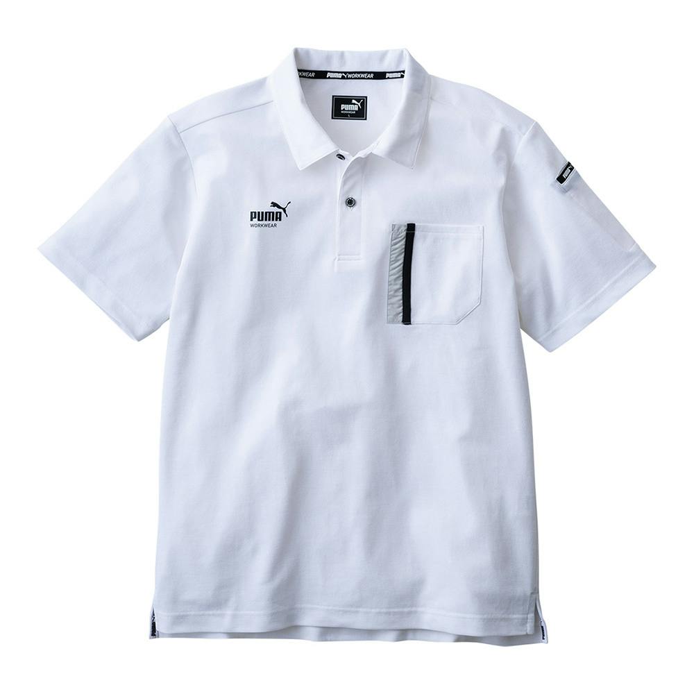 PUMA 半袖アクティブポロシャツ ホワイト L | 作業着・作業服・安全靴