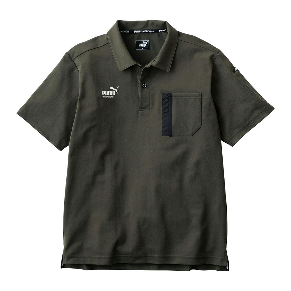 PUMA 半袖アクティブポロシャツ カーキ M | 作業着・作業服・安全靴
