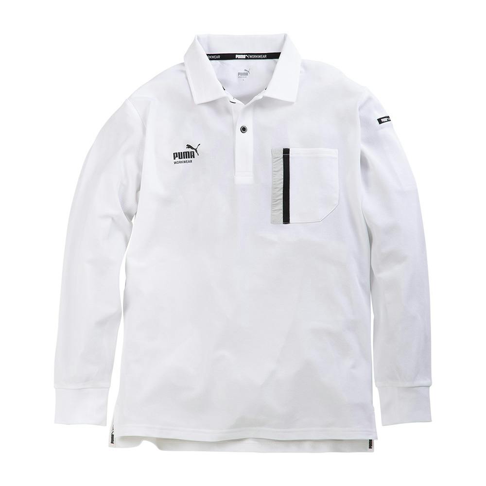 PUMA 長袖アクティブポロシャツ ホワイト 3L