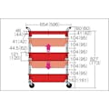 【CAINZ-DASH】トラスコ中山 ツールワゴンロイヤル　５８６Ｘ３２０Ｘ８３３　深２浅１ TWR-4【別送品】