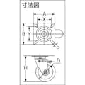 【CAINZ-DASH】トラスコ中山 プレス製ウレタンキャスター　自在ダブルストッパー付　Φ２００ TUJB-200【別送品】