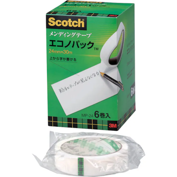 【CAINZ-DASH】スリーエム ジャパン文具・オフィス事業部 メンディングテープエコノパック 24mmX30m 6巻入 巻芯径76mm MP-24【別送品】