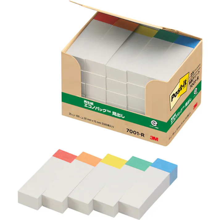 【CAINZ-DASH】スリーエム ジャパン文具・オフィス事業部 ポスト・イット 50X15mm 100枚X25パッド レインボー 7001-R【別送品】