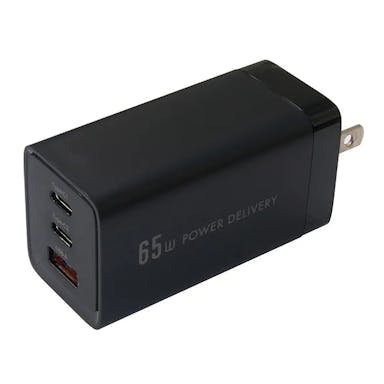 オズマ PD対応AC充電器 65W(C×2＆A) ブラック ACUC2-65ADBK