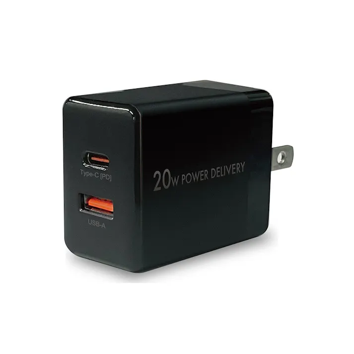 PD対応 AC充電器 20W(C&A) ブラック ACUC-20PDBK