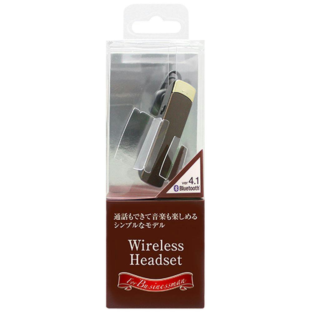 Bluetooth4.1 片耳ヘッドセット USB充電ケーブル付 ブラウン BT-11BR