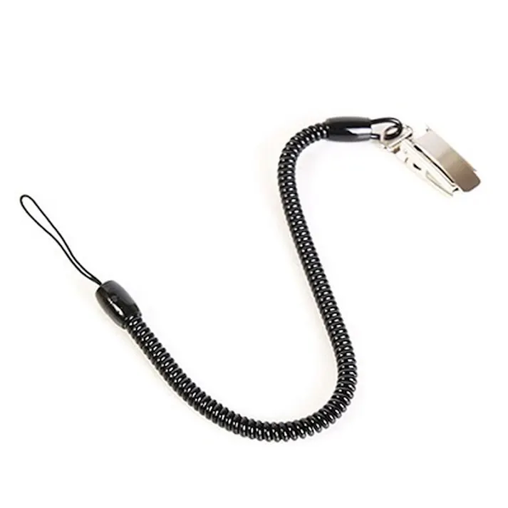 落下防止コイルストラップ 最大70cm ブラック CAZ-SCXM04BK