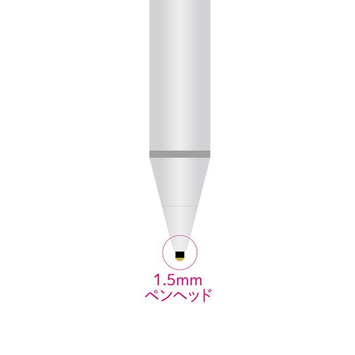 オズマ ペン先1.5mm充電式精密タッチペン ホワイト TPCW-01BK