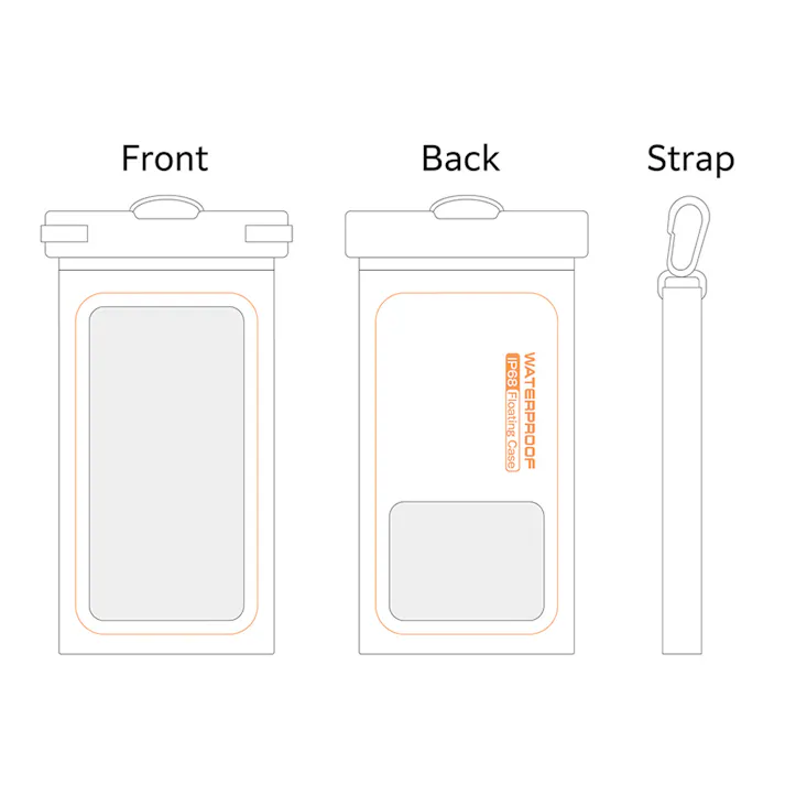 水に浮く IP68防塵防水ケース ホワイト PH-WP02WH