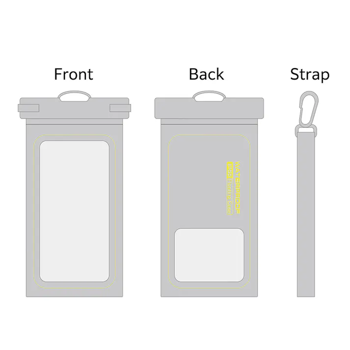 水に浮く IP68防塵防水ケース グレー PH-WP02GY