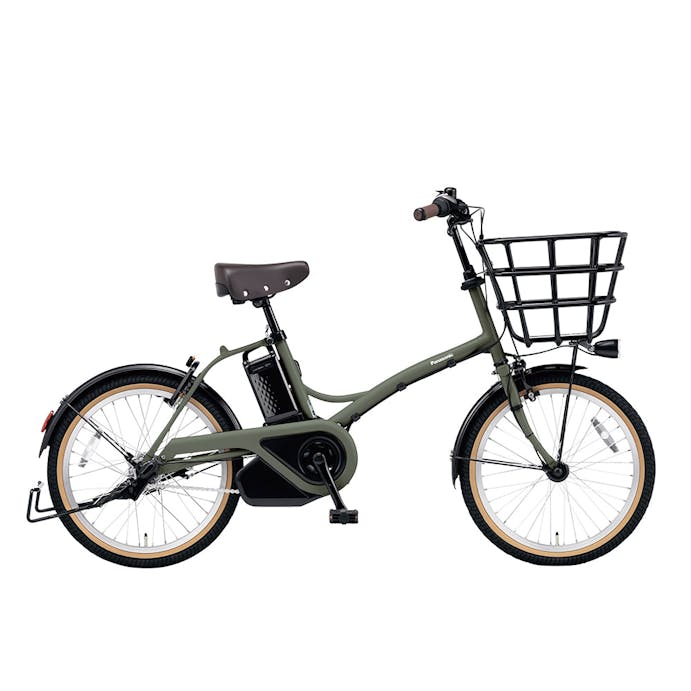 【自転車】《パナソニック》電動アシスト自転車 グリッター 20インチ 内装3段 マットオリーブ