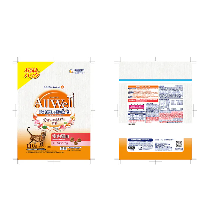 AllWell 10種自然素材 室内猫用 サーモン&ツナ味 110g
