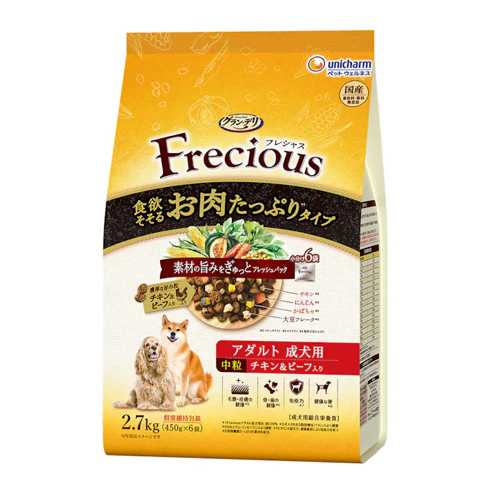 グラン・デリ フレシャス アダルト 成犬用 中粒 チキン&ビーフ 2.7kg