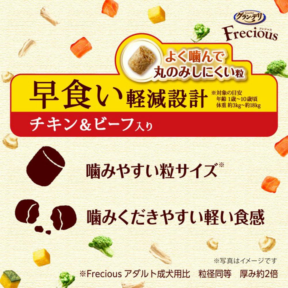 ユニチャーム　フレシャス　グランデリ　早食い軽減　チキン　ビーフ　1kg 8袋 ユニ・チャーム grandeli Frecious 早食い軽減設計 チキン