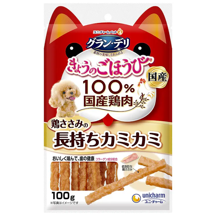 ユニ・チャーム グラン・デリ きょうのごほうび 長持ちカミカミ 鶏ささみ 100g
