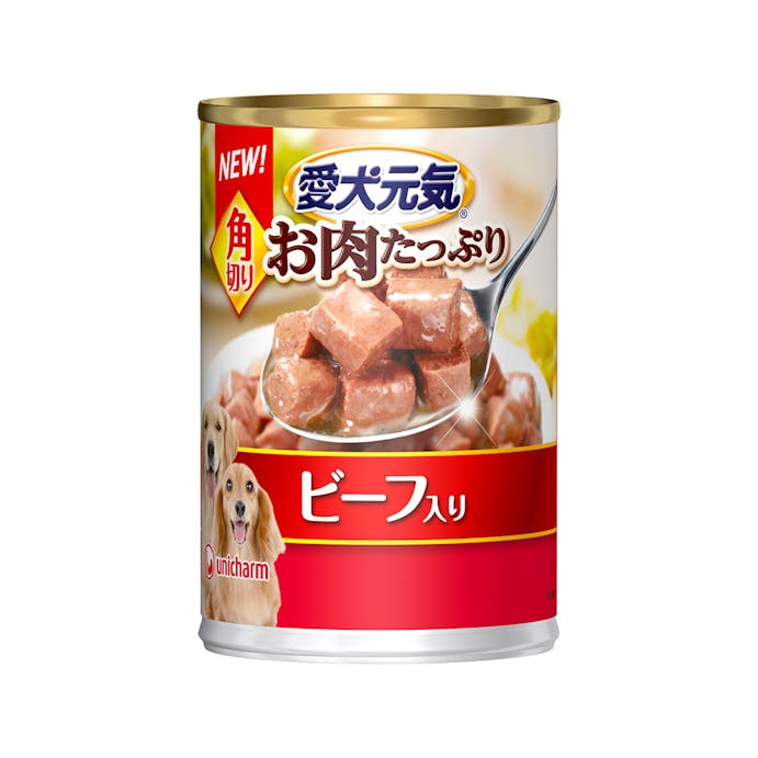 愛犬元気 缶 角切り ビーフ入り 375g