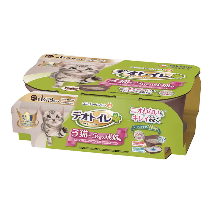 ユニ・チャーム デオトイレ 子猫~5kgの成猫用 本体セット ツートンブラウン