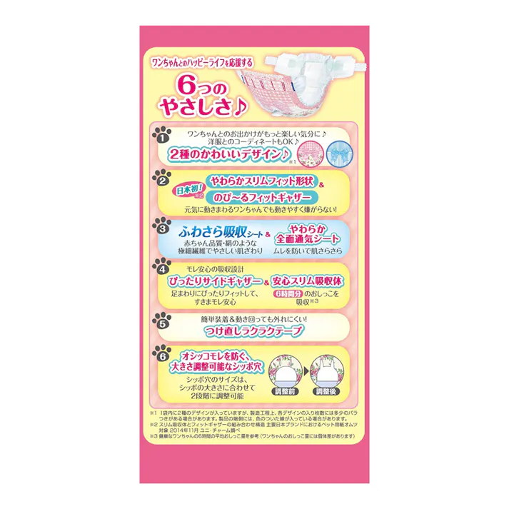 ユニ・チャーム マナーウェア 女の子用 SSサイズ ピンクリボン・青リボン 超小~小型犬用 18枚